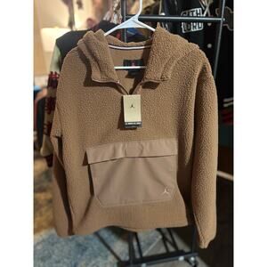 SZ S - Jordan Flight Sherpa Top Men Half-Zips - Brown